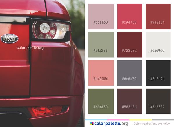 Car Motor Vehicle Red Color Palette