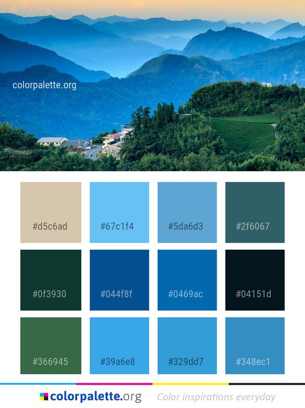 Sky Mountainous Landforms Nature Color Palette