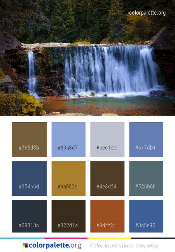 Waterfall Water Nature Color Palette