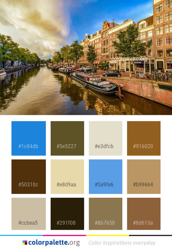 Waterway Canal Reflection Color Palette