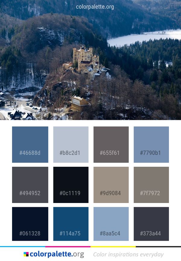 Winter Mountainous Landforms Mountain Range Color Palette