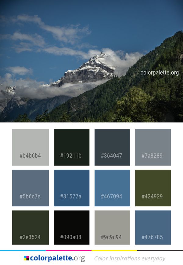 Sky Mountainous Landforms Mountain Color Palette
