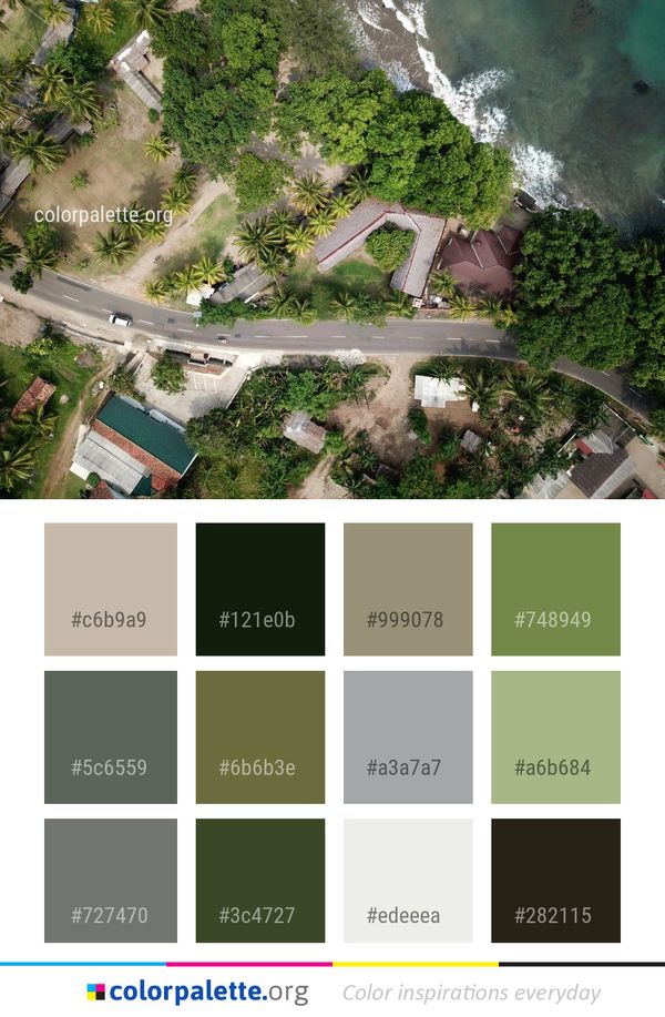 Suburb Residential Area Aerial Photography Color Palette