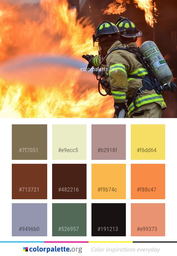 Fire Firefighter Personal Protective Equipment Color Palette