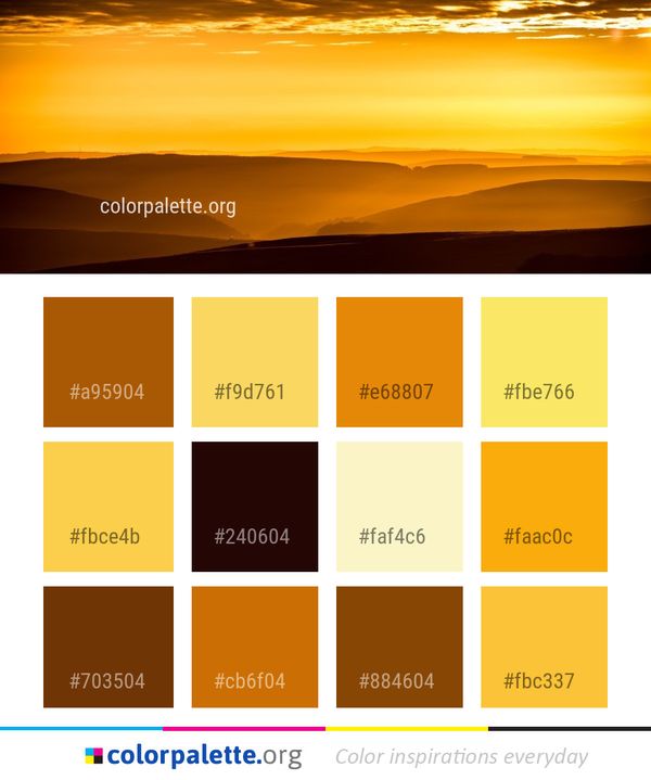 Sky Afterglow Yellow Color Palette