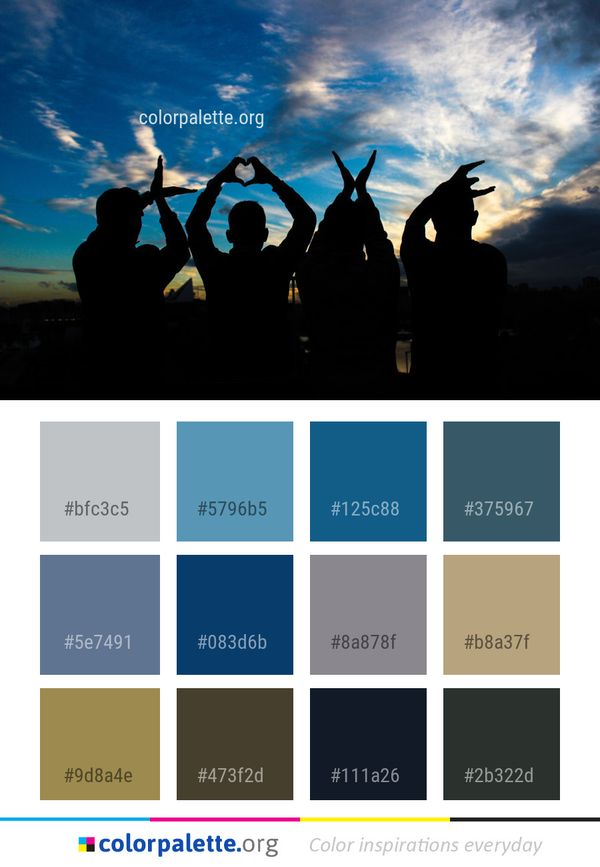 Sky Cloud Silhouette Color Palette