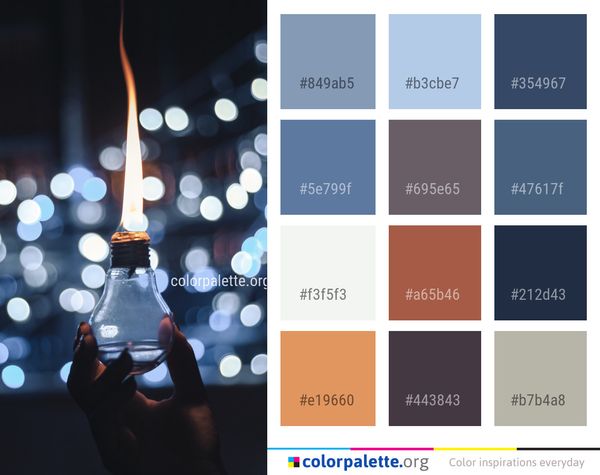 Blue Light Lighting Color Palette