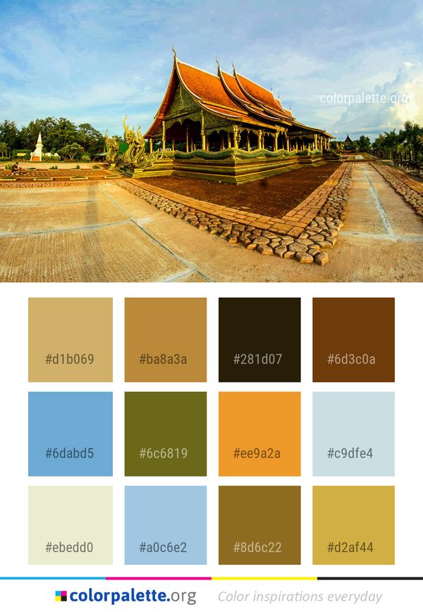 Chinese Architecture Sky Historic Site Color Palette