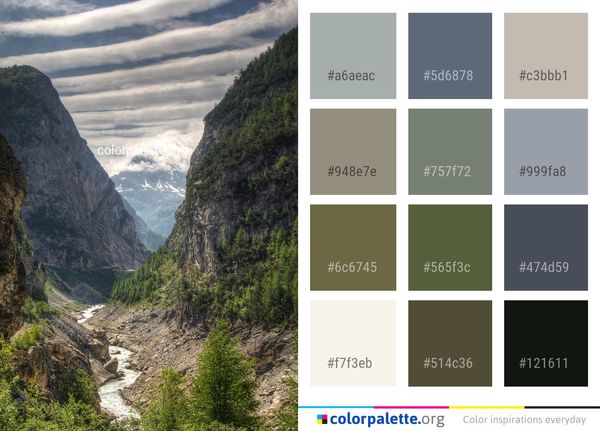 Nature Mountainous Landforms Mountain Color Palette