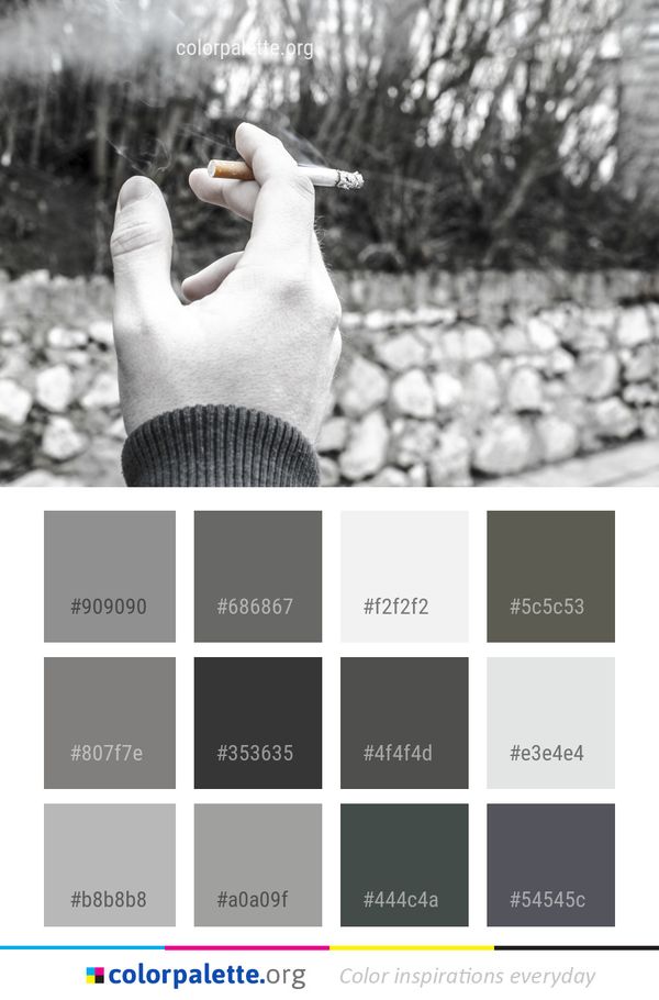 Black And White Hand Finger Color Palette