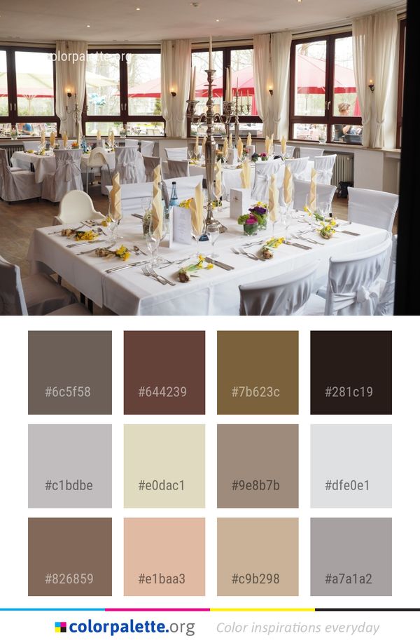 Function Hall Banquet Table Color Palette
