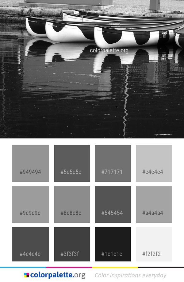 Reflection Water Black Color Palette