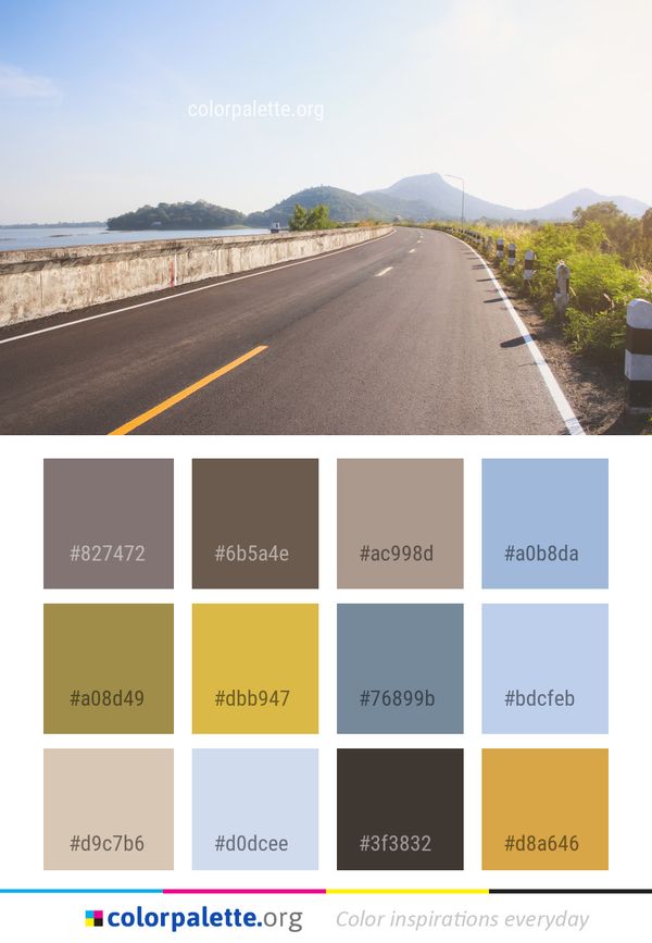 Road Sky Infrastructure Color Palette