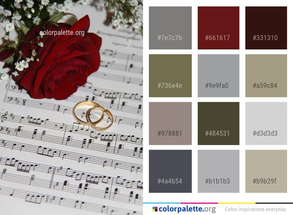 Red Flower Text Color Palette