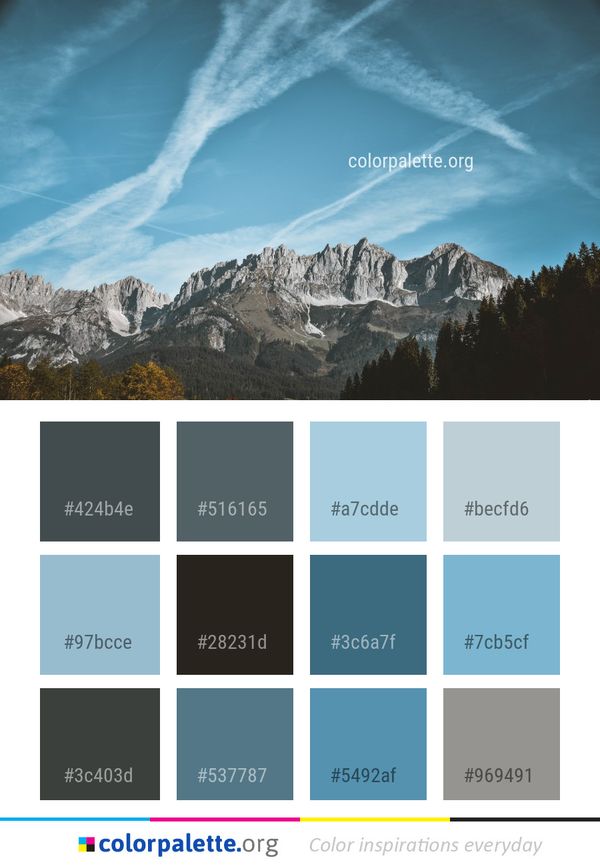 Sky Mountainous Landforms Mountain Range Color Palette