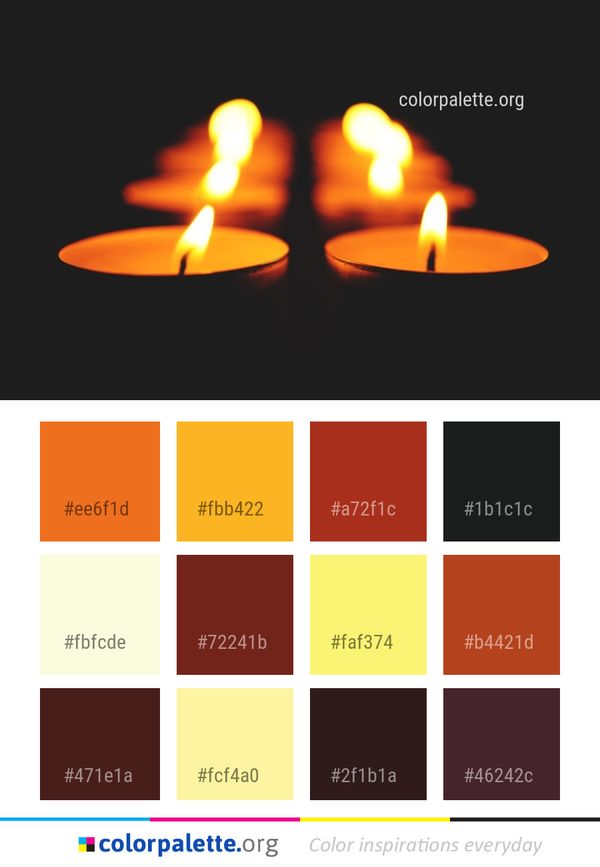 Candle Orange Wax Color Palette