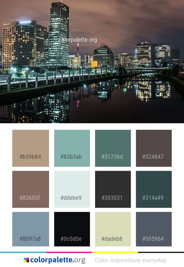 Metropolitan Area Cityscape Reflection Color Palette