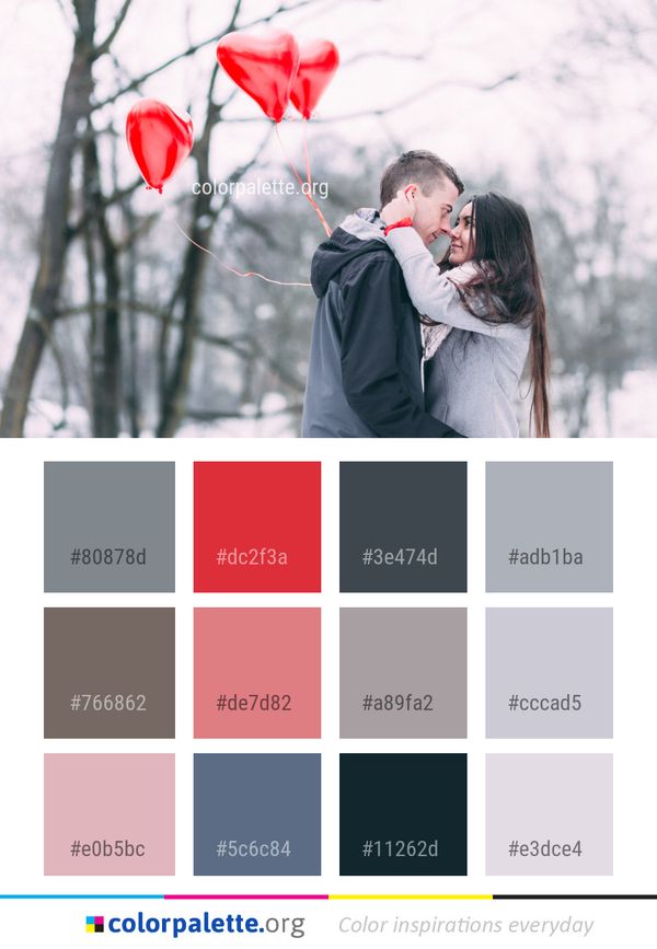 Red Photograph Winter Color Palette