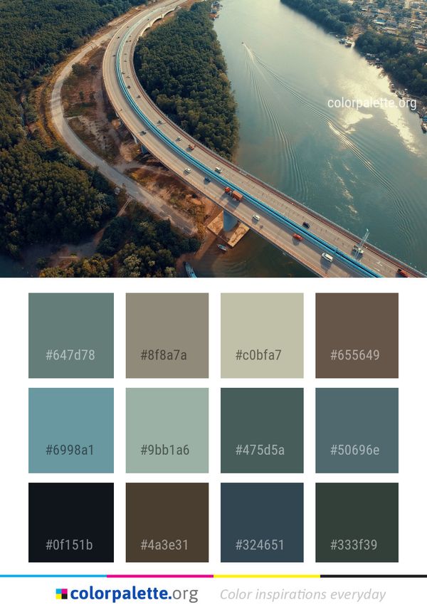 Aerial Photography Waterway Water Resources Color Palette