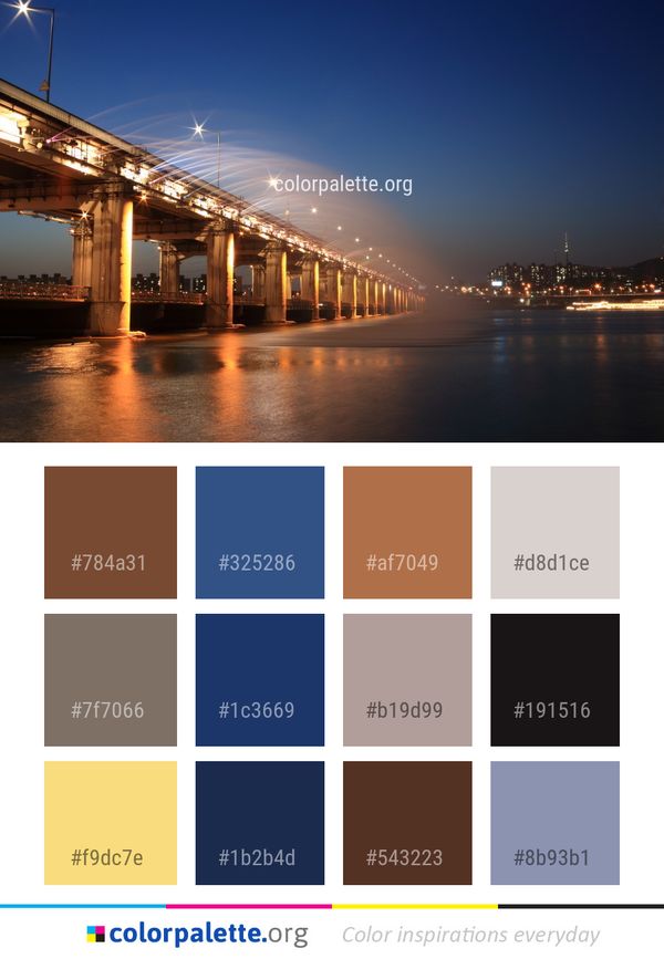 Bridge Reflection Body Of Water Color Palette