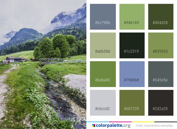 Mountainous Landforms Nature Vegetation Color Palette