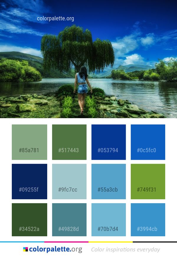 Nature Sky Water Color Palette