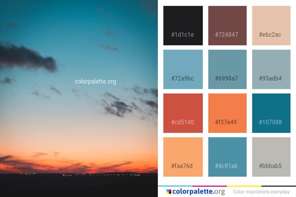 Sky Afterglow Horizon Color Palette