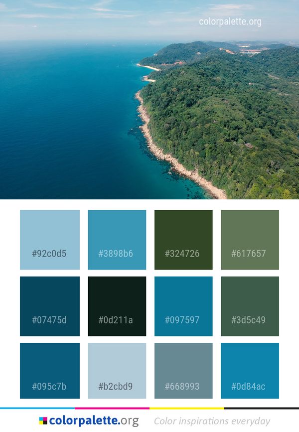 Coast Aerial Photography Sea Color Palette