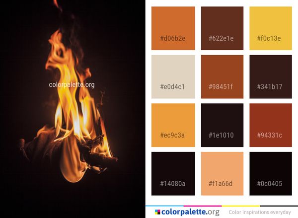 Flame Fire Heat Color Palette