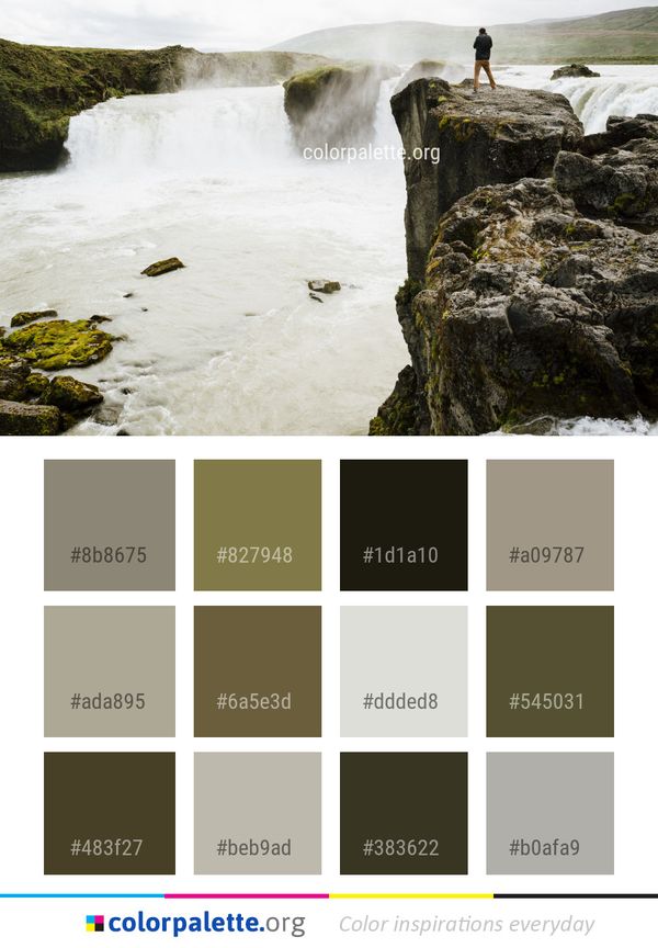 Waterfall Water Body Of Color Palette
