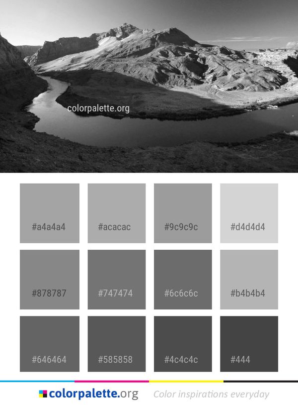 Black And White Nature Mountain Color Palette