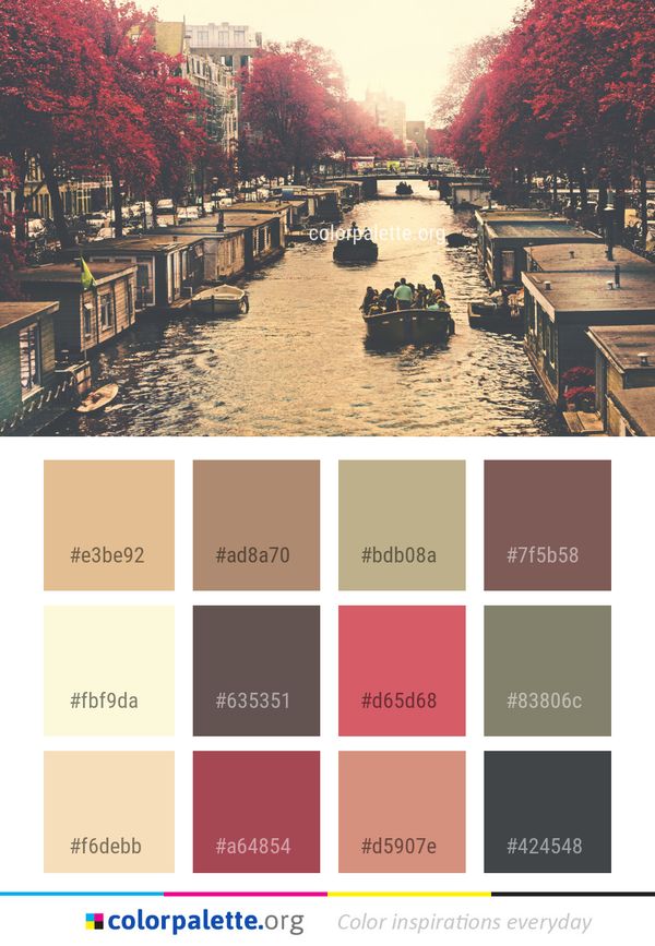 Canal Waterway Reflection Color Palette