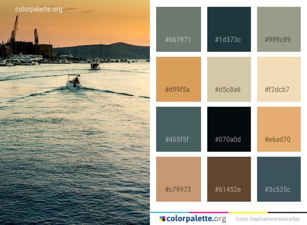 Sea Water Body Of Color Palette