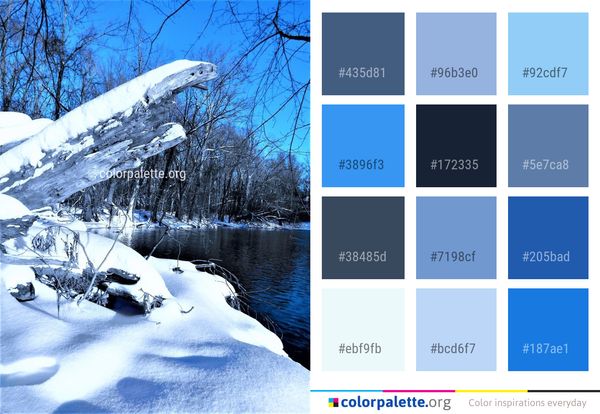 Snow Winter Water Color Palette