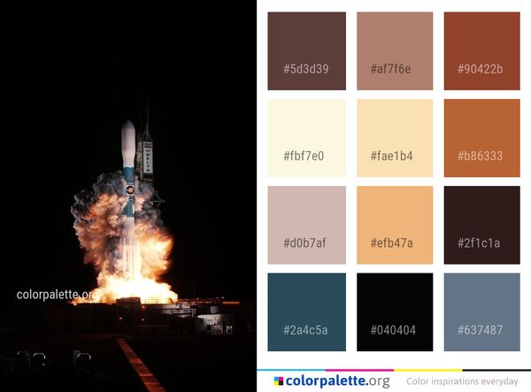 Space Shuttle Rocket Spacecraft Color Palette