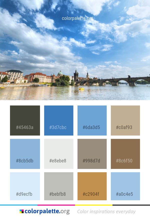 Sky Waterway Cloud Color Palette