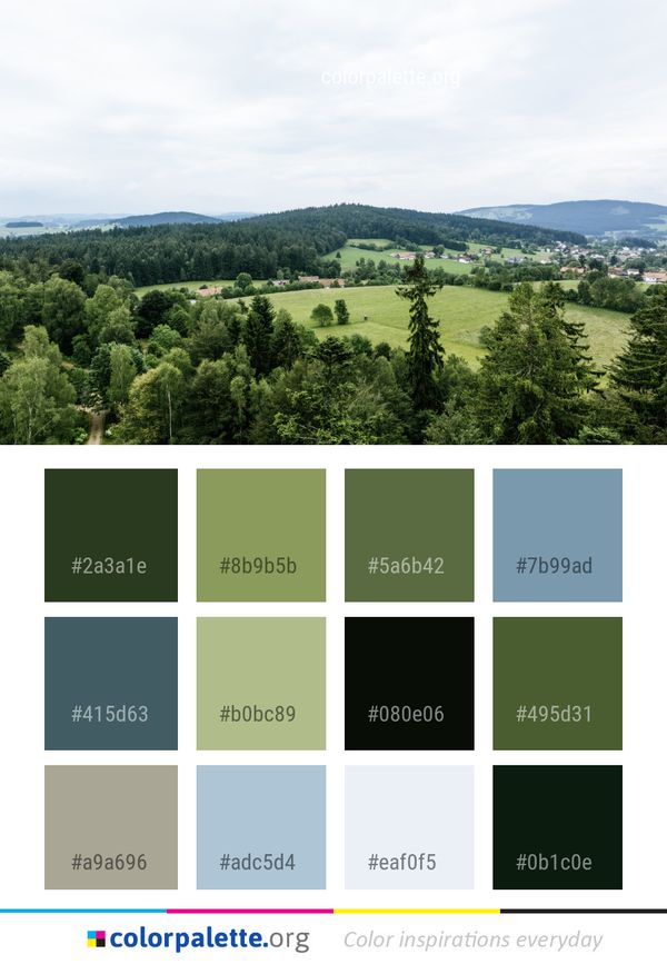 Sky Mountainous Landforms Tree Color Palette