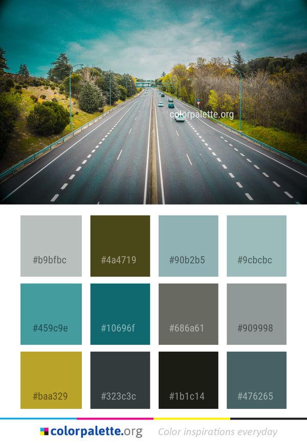 Road Highway Sky Color Palette