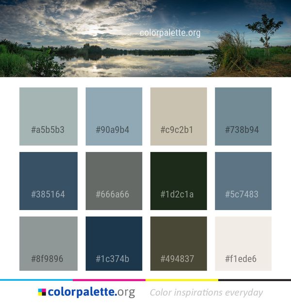 Sky Reflection Water Color Palette