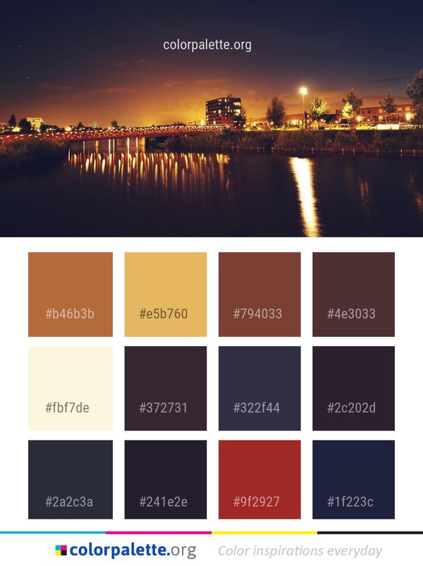 Reflection Cityscape Night Color Palette