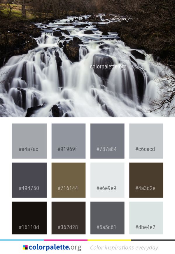 Waterfall Water Nature Color Palette