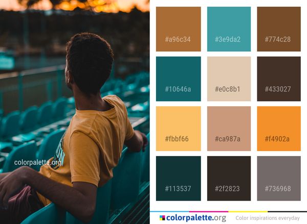 Blue Person Sitting Color Palette