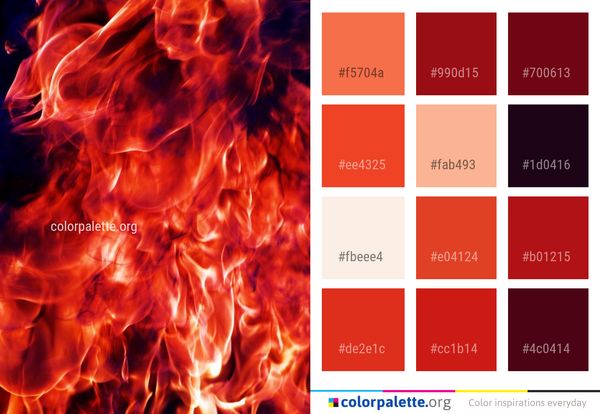 Flame Orange Fire Color Palette