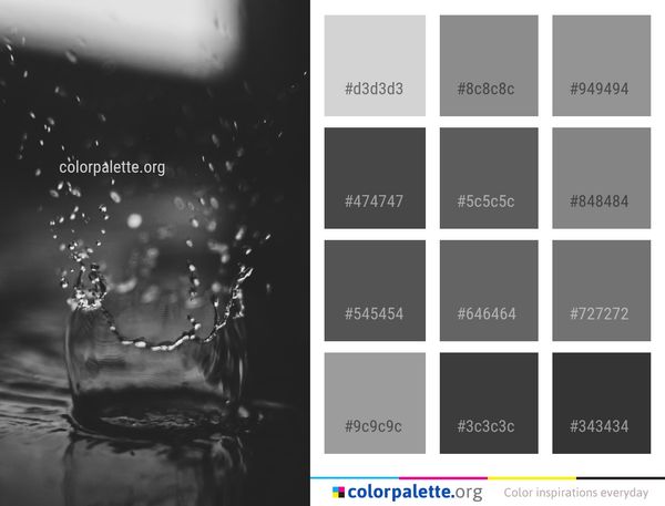 Water Reflection Black Color Palette