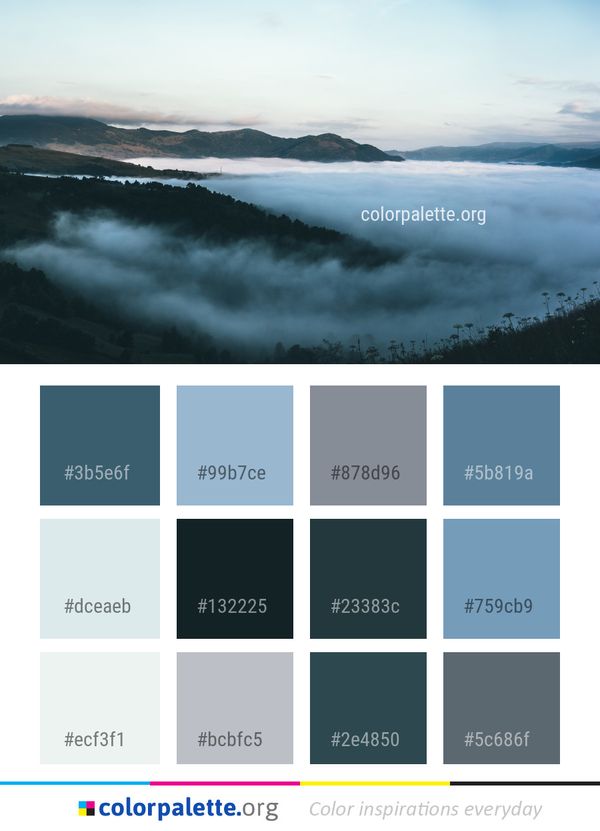 Sky Cloud Fog Color Palette