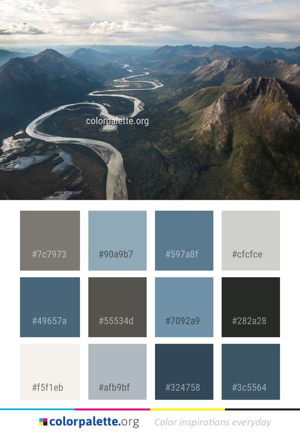 Highland Ridge Mountainous Landforms Color Palette