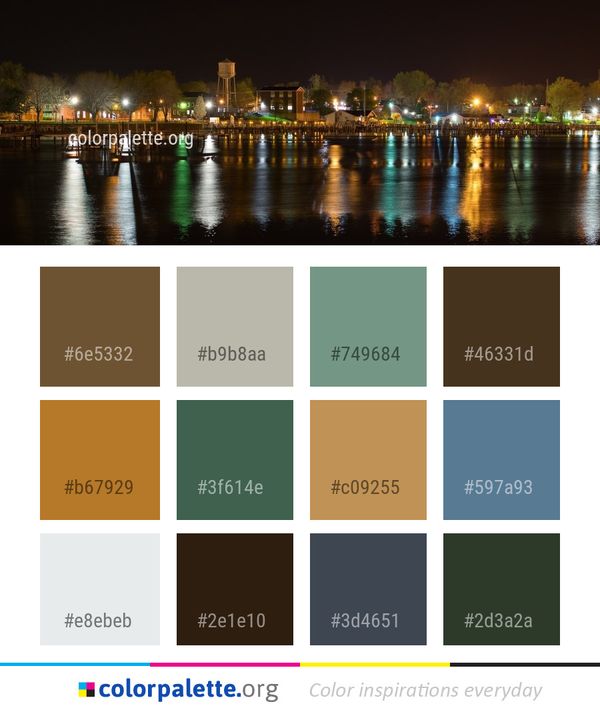 Reflection Night Waterway Color Palette
