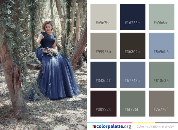 Dress Gown Lady Color Palette