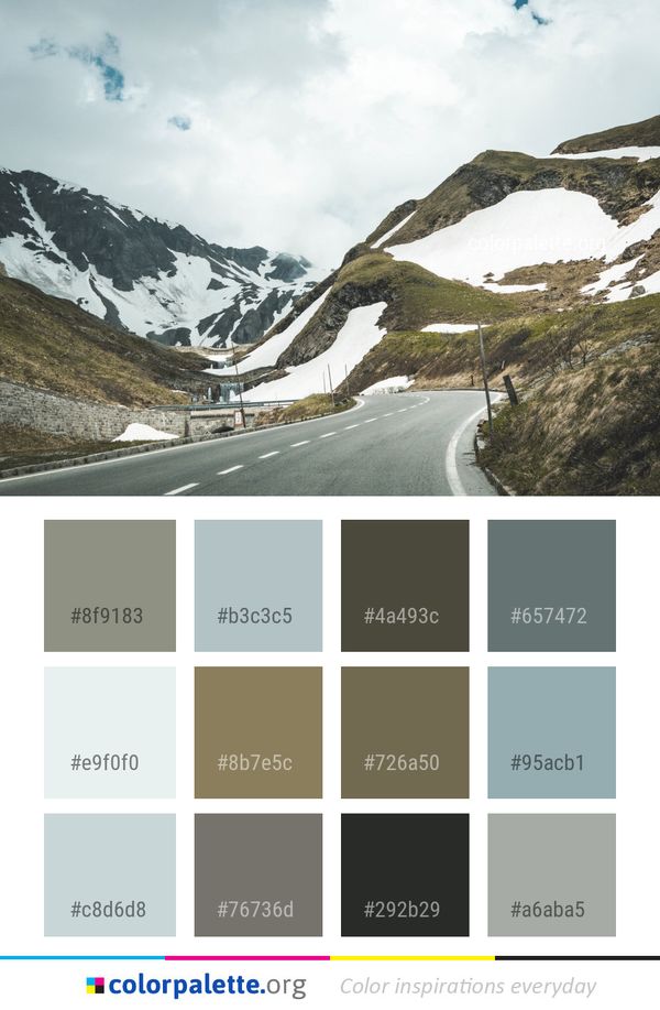 Road Mountainous Landforms Mountain Pass Color Palette