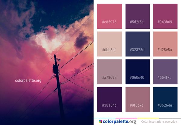 Sky Cloud Afterglow Color Palette